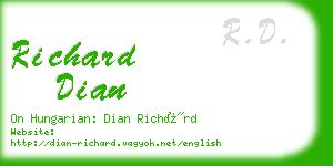 richard dian business card